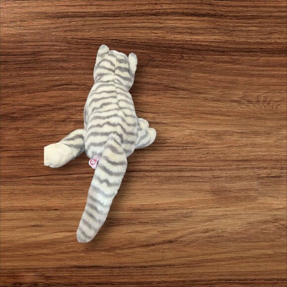 Ty Beanie Buddy SILVER the Cat Gray Striped Tabby Plush Stuffed Animal 1999 - Picture 5 of 9